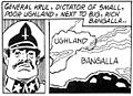 Map of Bangalla's border to the dictatorship Ughland.